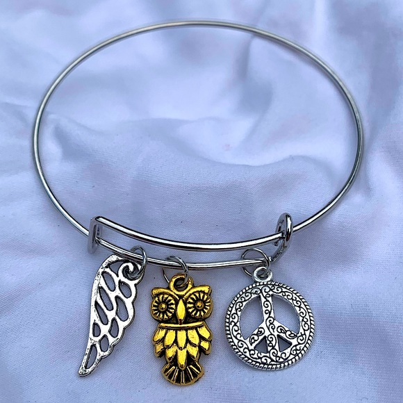 Hand Crafted Jewelry - Brand New! Handmade! Adjustable Charm Bangle Bracelet!